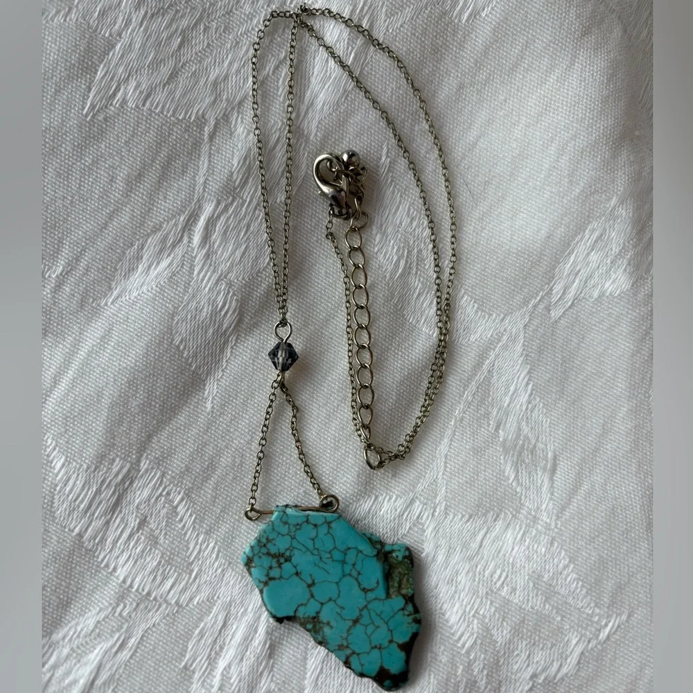 Silver Turquoise Pendant Necklace